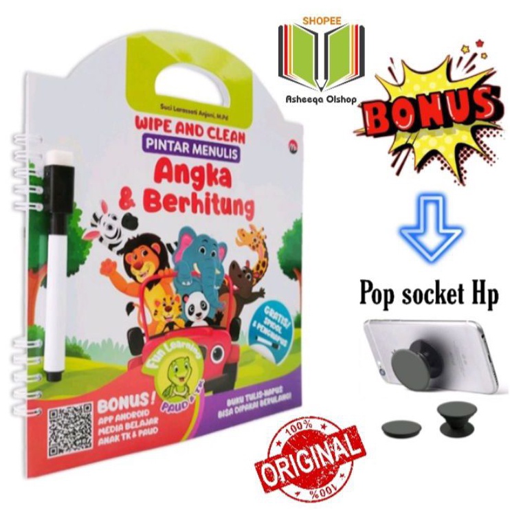 Buku Wipe And Clean Pintar Menulis Angka Dan Berhitung/Anak TK Paud