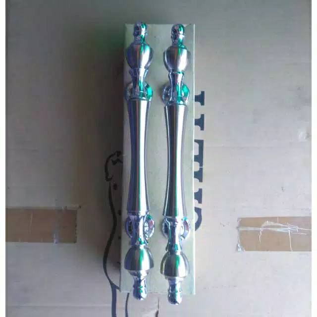 Handle Pintu Rumah Pagar Kuningan Antik Murah Motif Dahlia Chrome