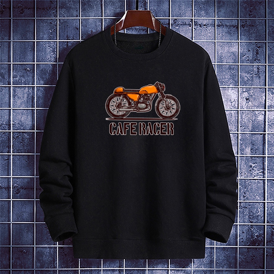 Sweater pria crewneck CAFE RACER jaket sweter cowok distro keren murah