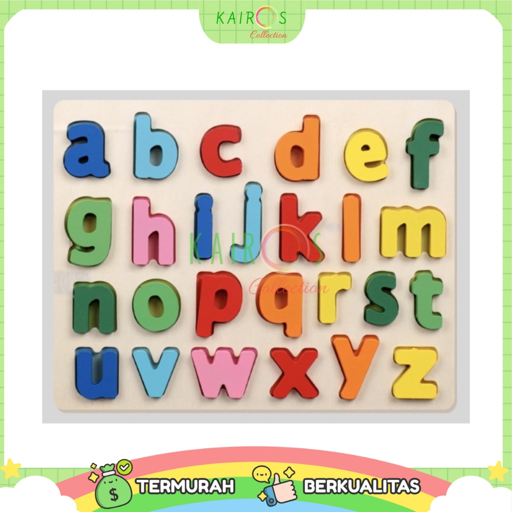 Puzzle Chunky Landscape Mainan Kayu Anak Mengenal Huruf Angka Bentuk