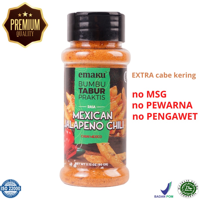 

Jalapeno / Jalapeno Powder / Bumbu Dapur / Bumbu Dapur Premium / rempah-rempah 60g - Emaku