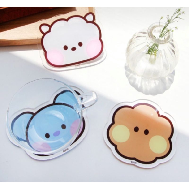 OFFICIAL BT21 MININI FACE ACRYLIC MUG COASTER