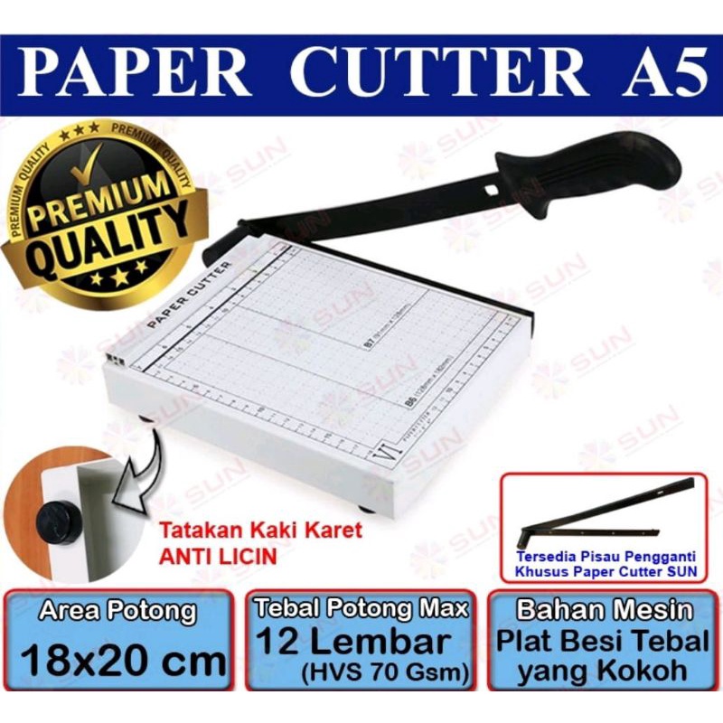 

Paper Cutter Mini A5 ( Alat Potong / Mesin Pemotong Kertas HVS, Sticker, Dos, PVC LM