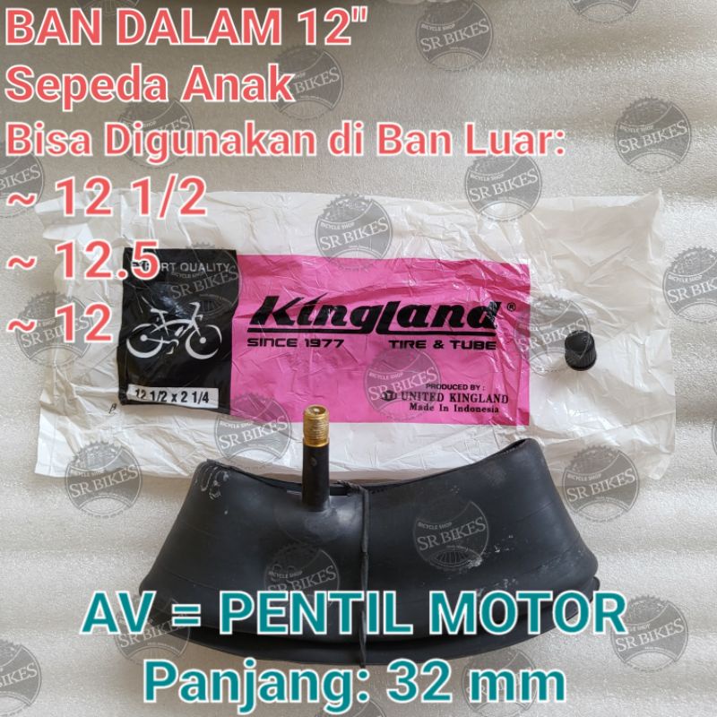 Ban Dalam 12 = 12.5 = 12 1/2 Sepeda Anak. KINGLAND