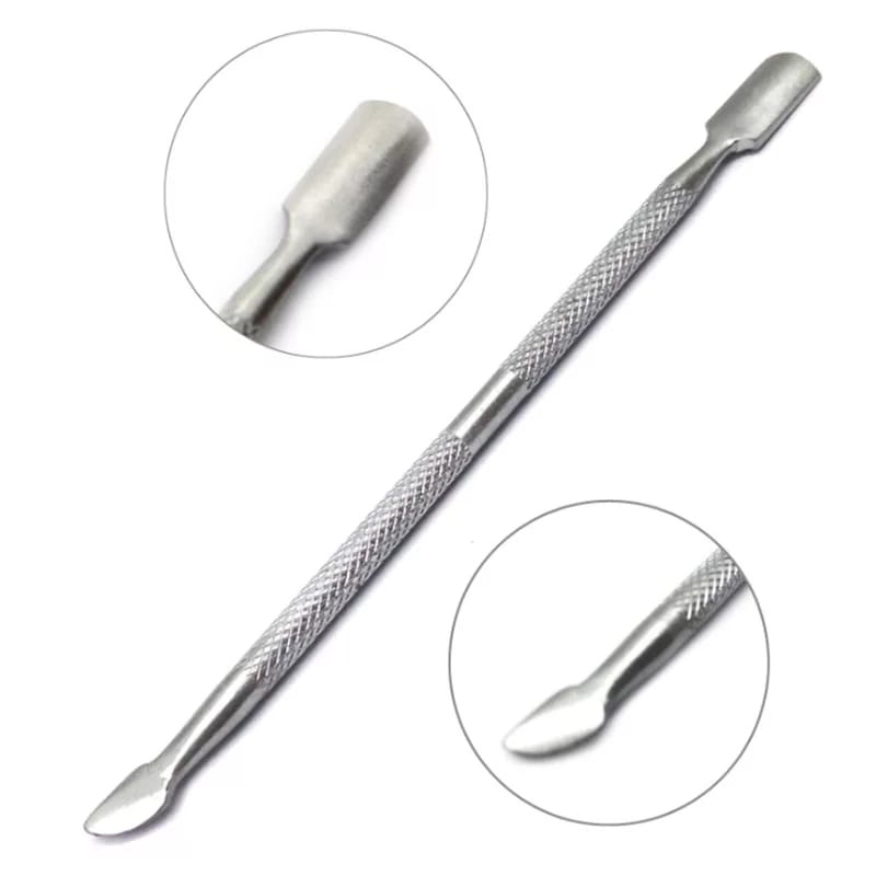 Cuticle Pusher Nail Pusher / Pendorong Kutikula Dan Pencabut Kulit Mati Kutikula Ganda Stainless F590