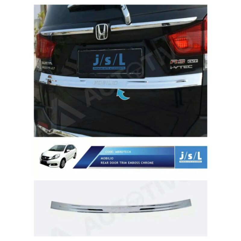 List pintu belakang Mobilio Emboss chrome JSL