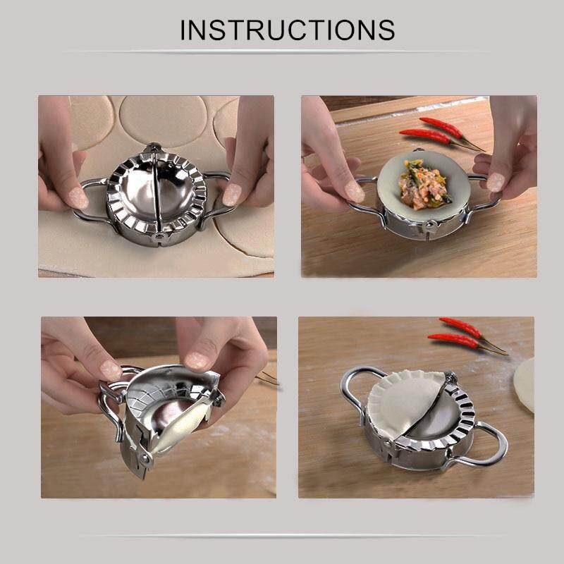 Cetakan Pastel Pangsit Dumpling Alat 7.5cm/8.5cm/9.5cm Bulat Silver Dimsum Dumpling Mold Stainless