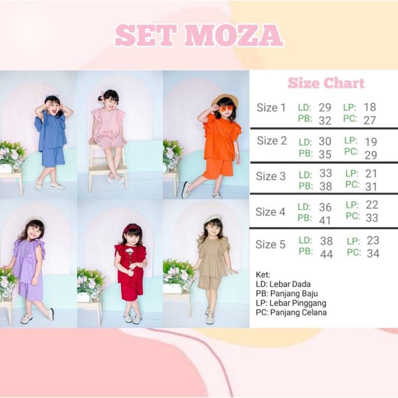Set Moza|Setelan Anak Smilee Perempuan 1-5th