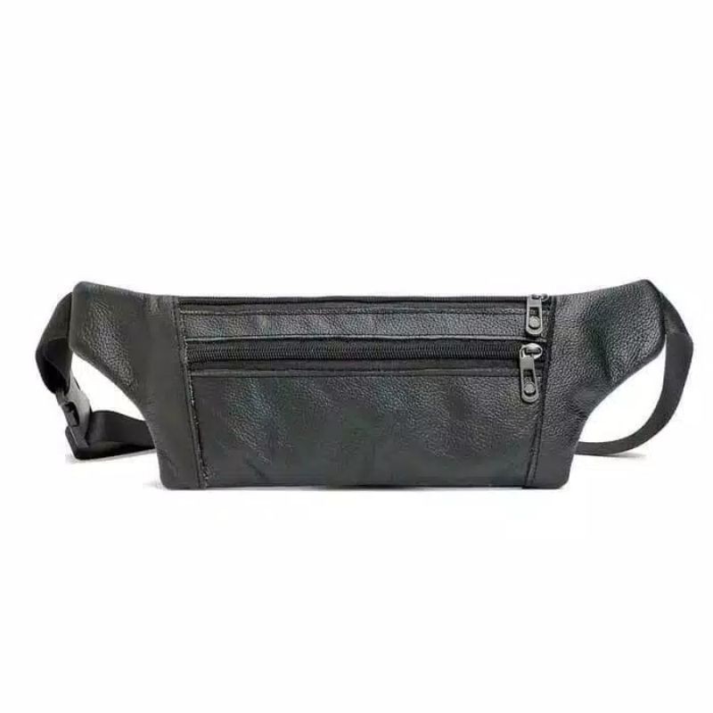 tas pinggang pria punggung kulit leather waist bag import