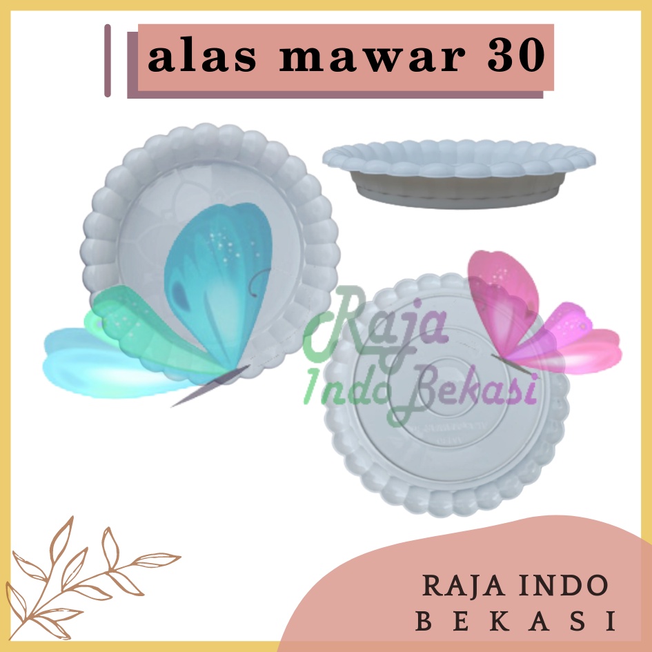 Tatakan Pot Alas Mawar 30 Putih - Tatakan Pot Bunga 30 Putih Tatakan Pot Tawon Pirus Gentong 30 32cm