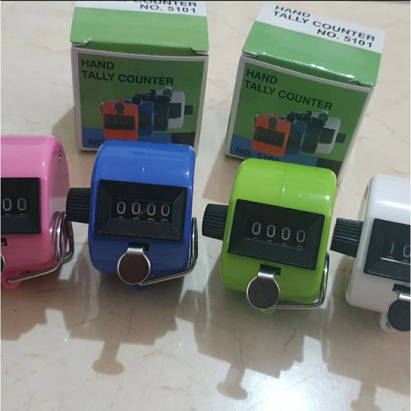 tasbih manual counter hand tally 4 digit warna warni