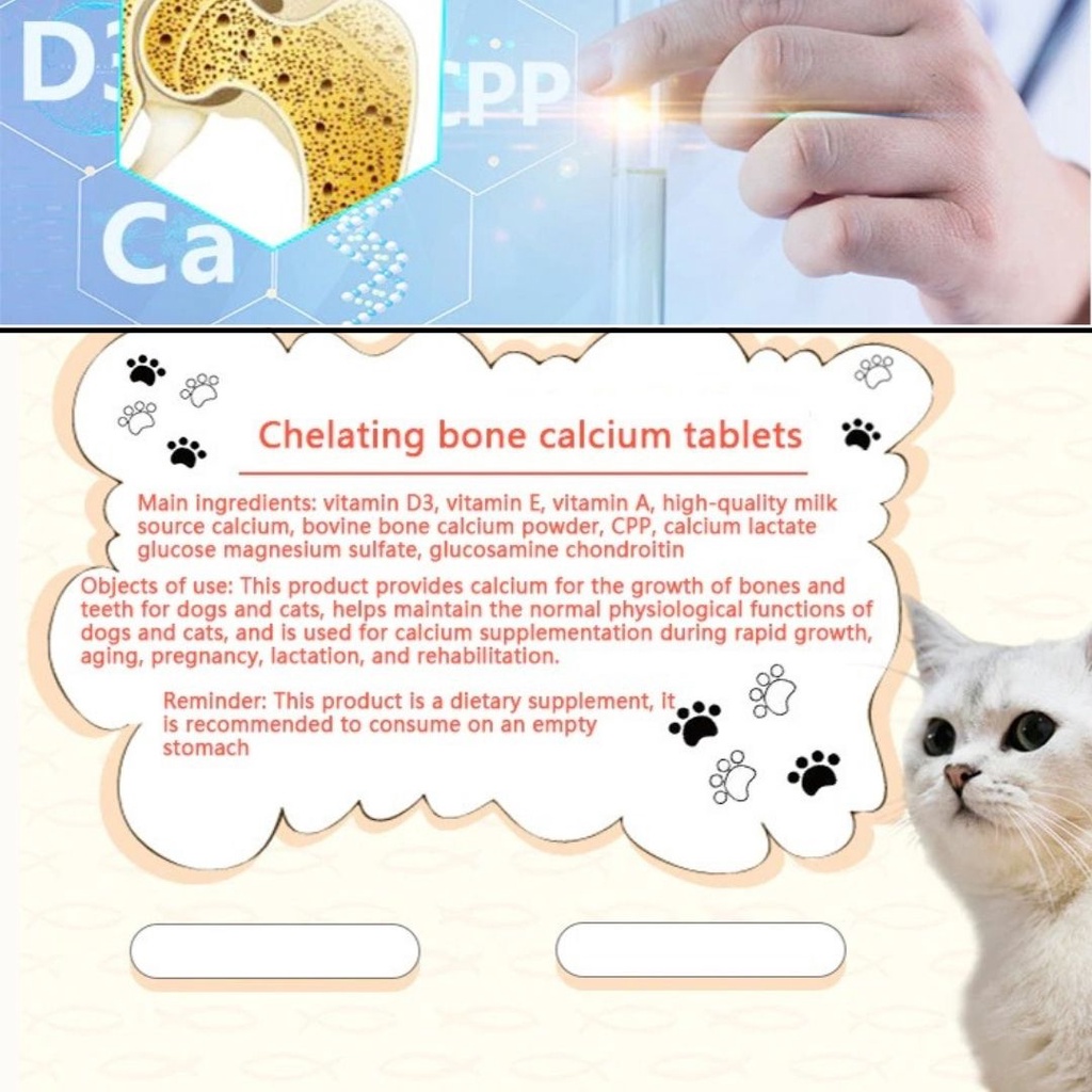 Kalsium Anjing Kondroitin Tulang Besar Kalsium Tablet Kucing Nutrisi Kesehatan Suplemen Kalsium Tulang Penguatan FEFARM