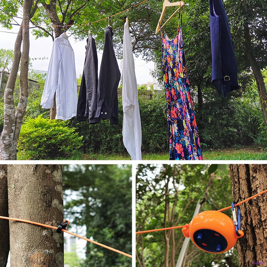 Clothesline Laundry Drying Rope Outdoor Clothes Line Windproof Anti-slip Retractable Cord for Hotel Camping huiteni.id