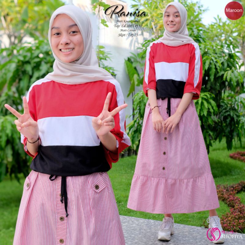 Gamis Wanita Ranisa One Set Fashion Wanita ORI Label Shofiya BTC