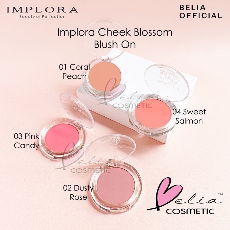 IMPLORA (✔️BPOM) Cheek Blossom Blush On 3.5g | perona wajah blushon padat