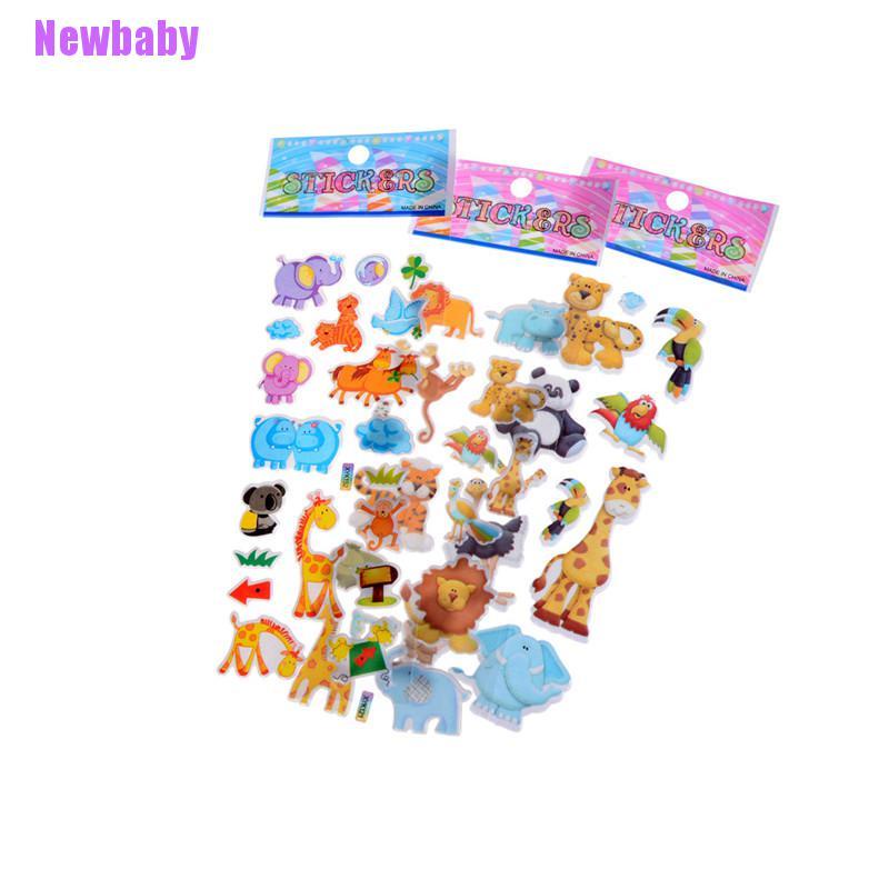 (Newbaby) Mainan Stiker 3D Motif Kartun Kebun Binatang Bahan PVC Untuk Anak Laki-Laki / Perempuan