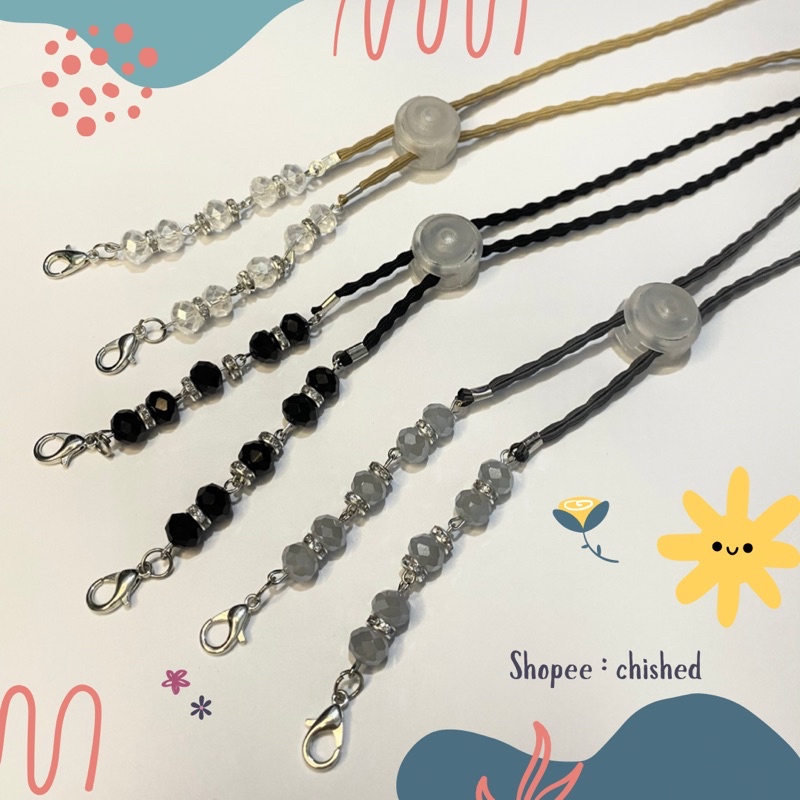 Konektor Masker Strap Mask 2in1 Mutiara Kristal-2