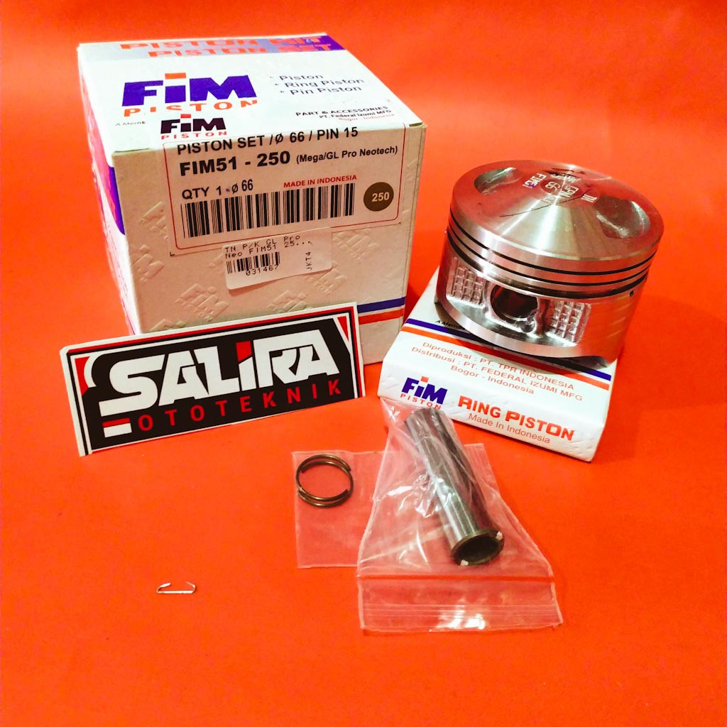Piston Seher Seker Kit FIM Federal Izumi Pin 15 Diameter 63.5 64 64.5 65 65.5 66 FIM51 Megapro GL-66 / OS 250