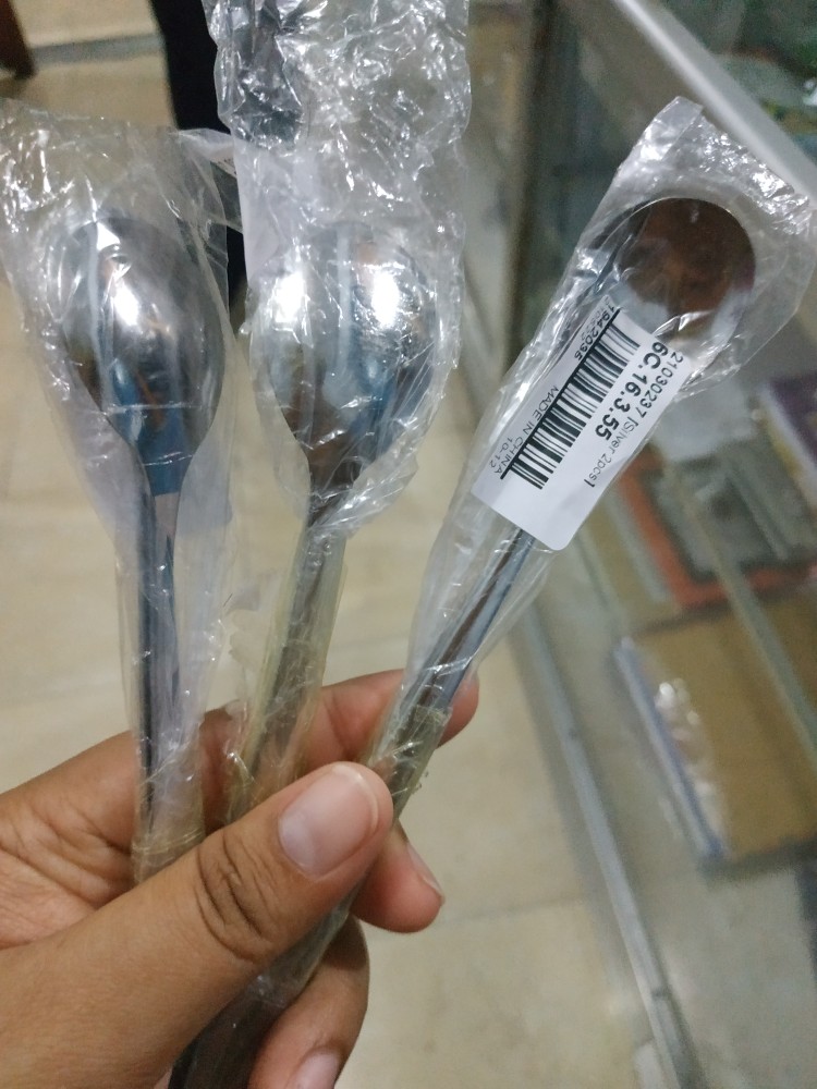 Hrtl Set 2pcs Sendok Teh / Kopi / Es Krim Bahan Stainless Steel Dengan Gagang Panjang