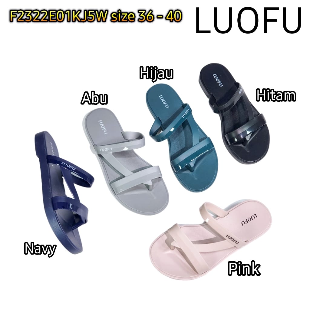 LUOFU ORIGINAL jelly sandal karet murah empuk jepit import sendal wanita F2322E01KJ5W