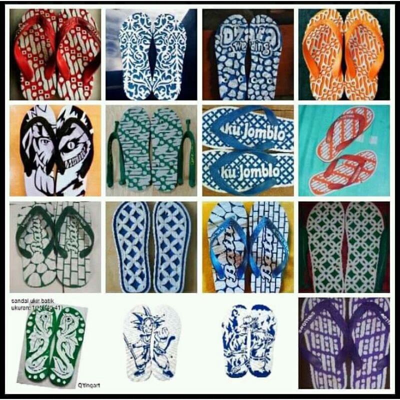 COSTUM Sandal Ukir Swallow Logo Batik Keren