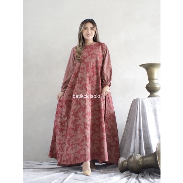 gamis batik solo, abaya batik wanita modern