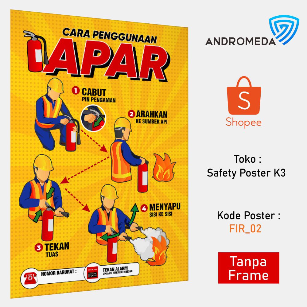 Jual Safety Poster K3 Cara Penggunaan Apar Shopee Indonesia