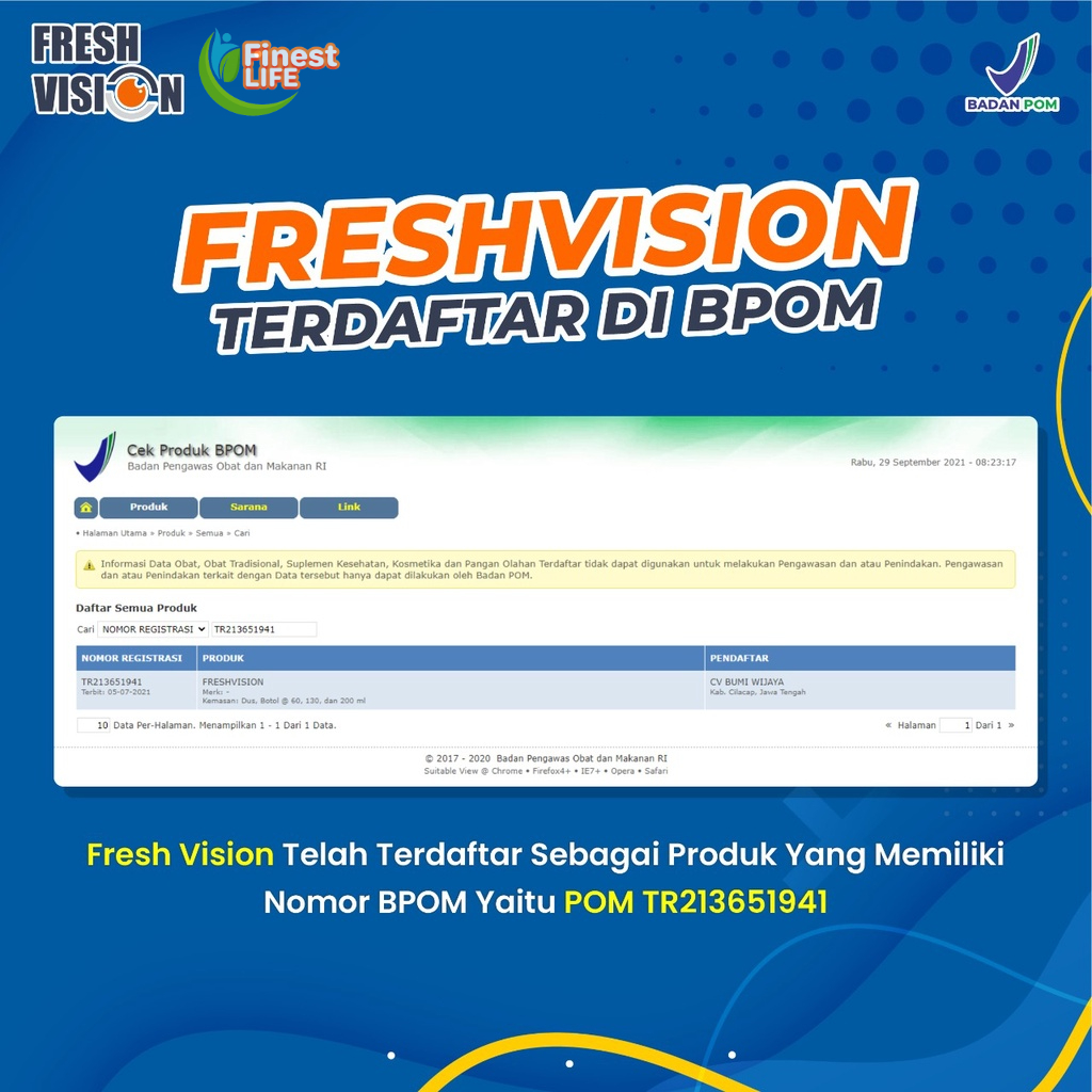 Fresh Vision  2 Botol - Multivitamin Mata Atasi Masalah Minus