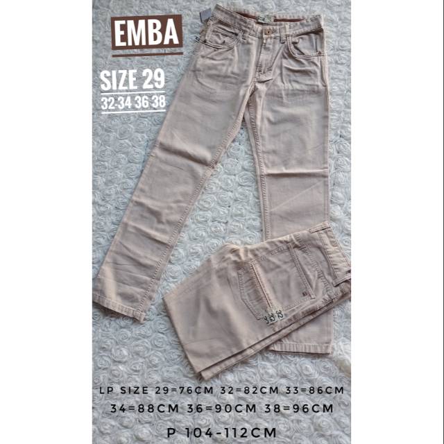 Emba Casual 32 36 38 celana panjang chinos pria formal cream brown coklatM