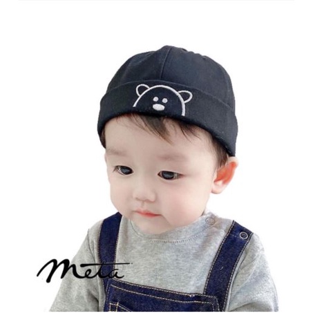 Hz TOPI ANAK MODEL PECI BUNTUNG FASHION HAT BAYI MOTIF BEAR UNISEX MIKI HAT BEAR