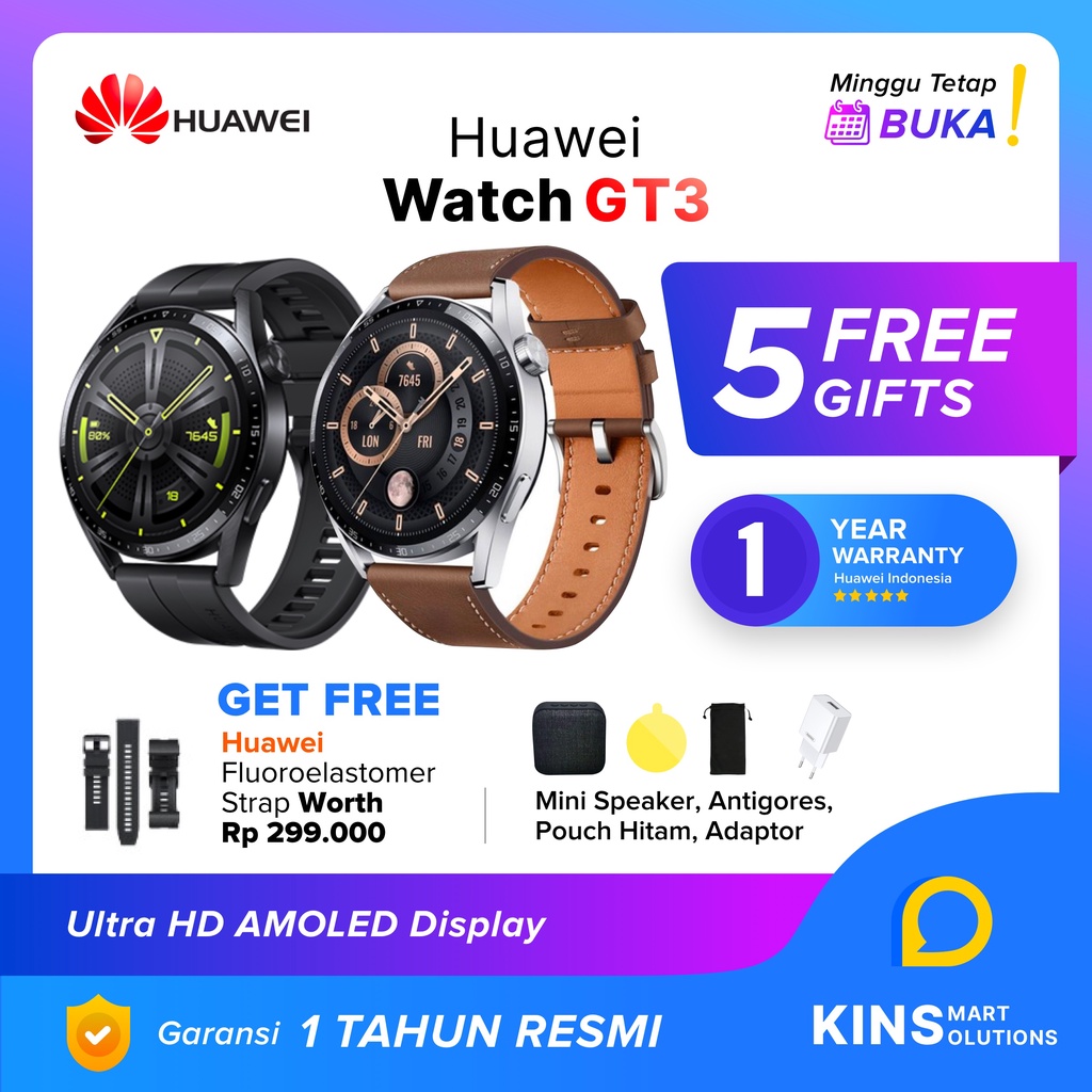 Huawei Watch GT3 / Huawei GT 3 Smartwatch 46mm Garansi Resmi