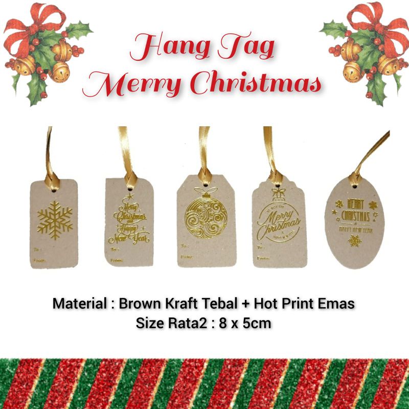 

Hang Tag / Gift Tag / Label Kartu Ucapan Merry Christmas