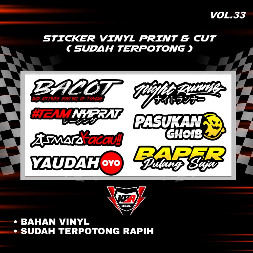 Stiker Motor Sticker Racing Pack Sponsor Aksesoris Variasi Helm