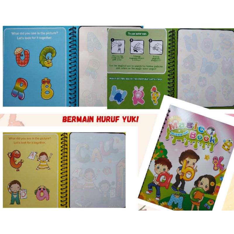 [TERMURAH] Buku Mewarnai digunakan Berulang termurah anti berantakan mengalihakan dari gadget magic water book-Alfabet