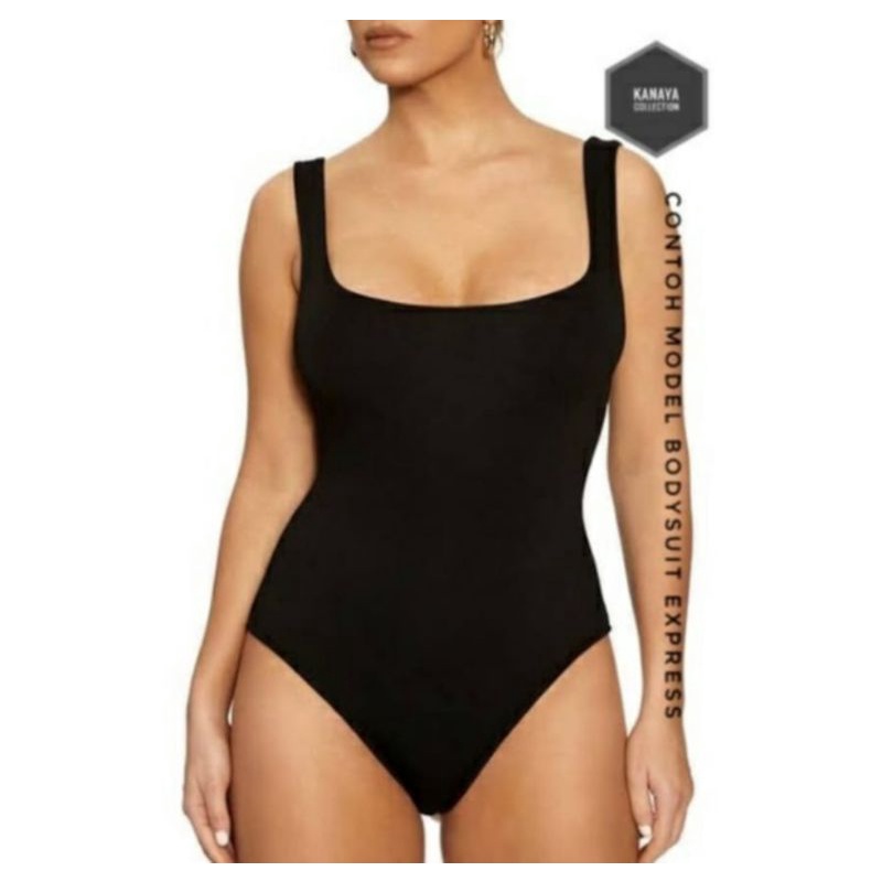 Express Body Contour Square Neck Thong Bodysuit