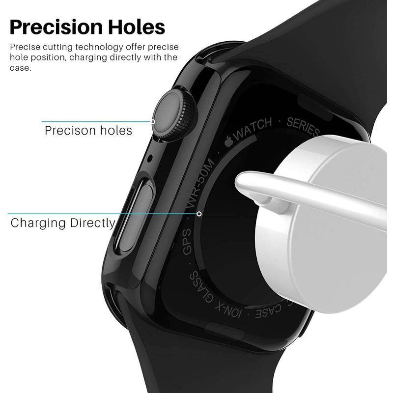 Glass+cover For Apple Watch 7 case 45mm 41mm 42mm 40mm 38mm iWatch Accessories PC bumper+Screen Protector apple watch series 7 6 SE 5 4 3 2