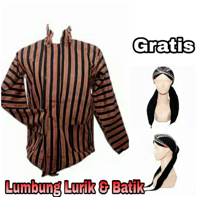 Baju surjan lurik gratis blangkon | surjan lurik // baju lurik // baju adat jawa