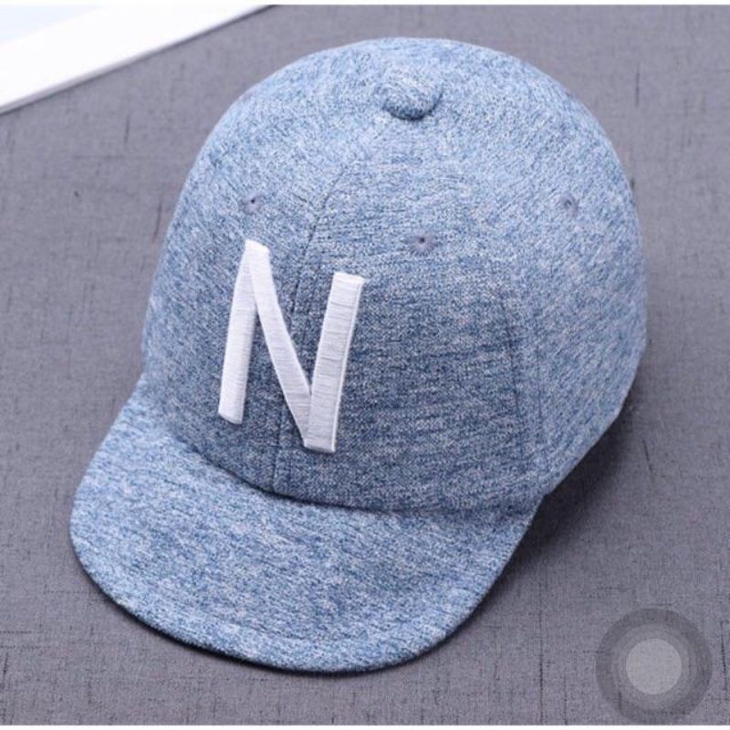 TOPI BASEBALL ANAK BAYI BALITA LAKI PEREMPUAN MOTIF TULISAN HURUF BORDIR IMPORT-5