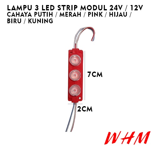 LAMPU LED MODUL 1PCS 3 MATA BESAR DC 12V / 24V VARIASI LAMPU MOBIL MOTOR MODULE