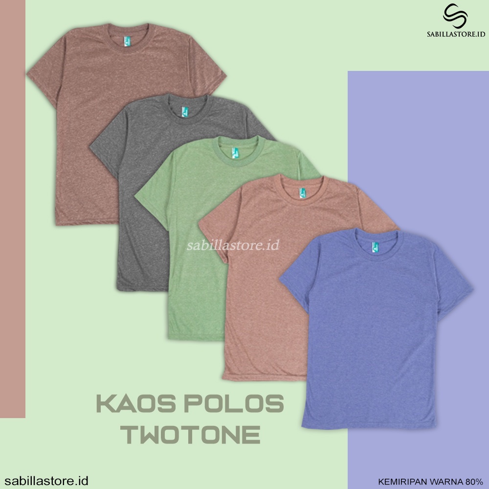 Kaos Polos Twotone Pria Lengan Pendek