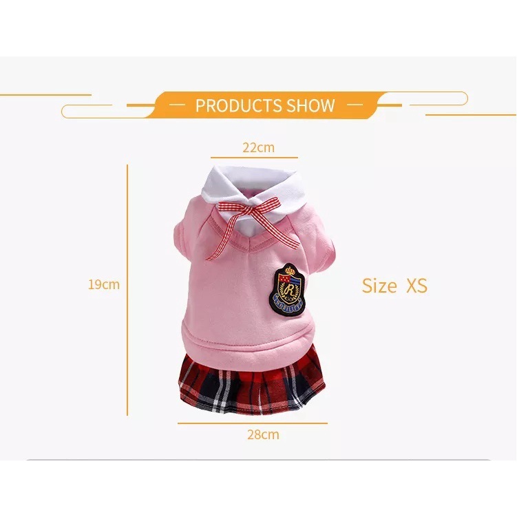 Baju Kucing/Anjing Pet School Uniform/Pakaian Kucing