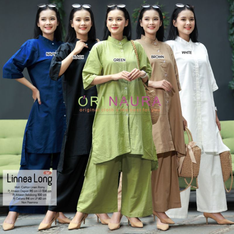 LINNEA LONG TUNIK SET BAJU SETELAN TUNIK BY ORI NAURA