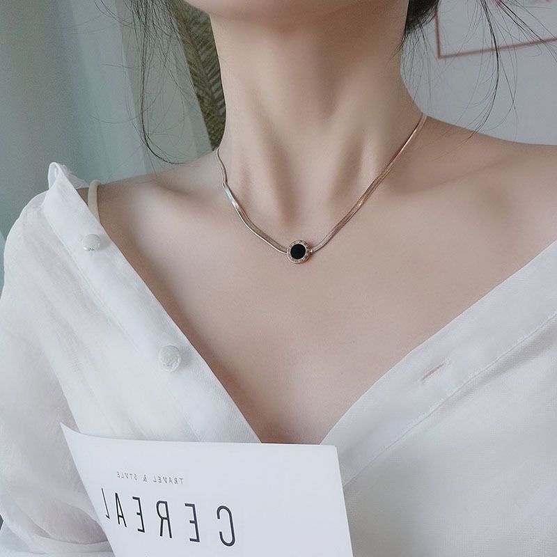 kalung titanium termurah kalung wanita angka Romawi