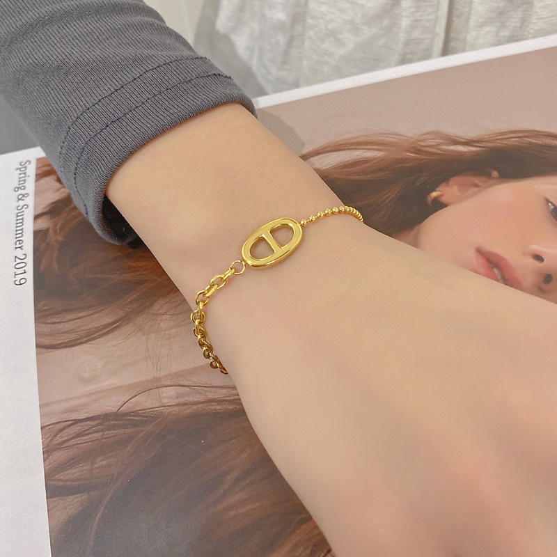 Gelang tangan  anting ad rantai kombinasi titanium korea anti karat