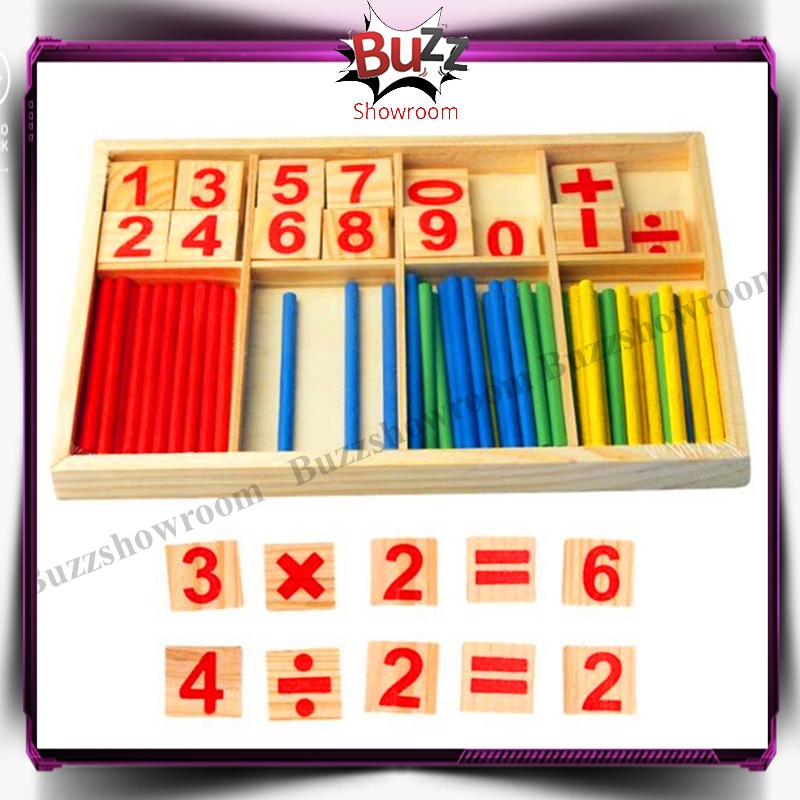 Intelligence Stick Wooden Mainan Belajar Berhitung Anak Matematika Kayu