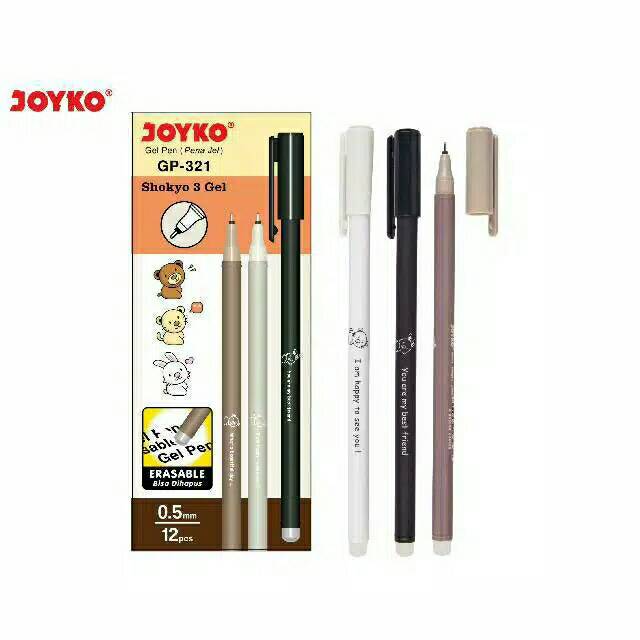 

Pulpen Shokyo 3 Gel GP-321 Erasable Pen Hapus Joyko 0.5 Mm