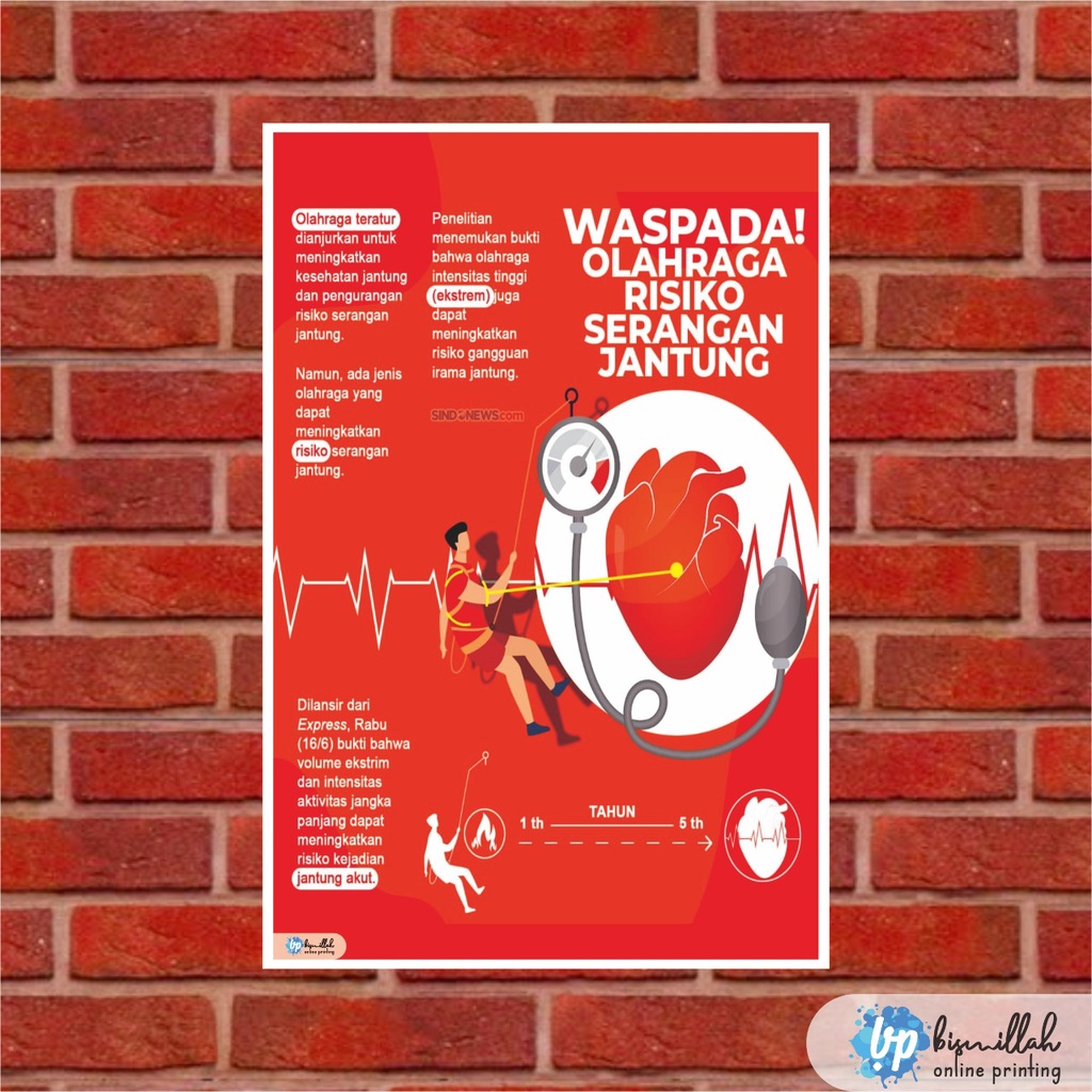

Poster Kesehatan Waspada Olahraga Risiko Serangan Jantung