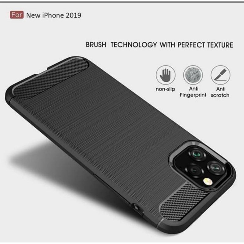 Silicon Case Iphone 11 Pro Max 11Pro 11ProMax ProMax 5.8 6.1 6.5 Softcase iPAKY Carbon Casing Cover TPU Silikon Soft Jelly elegan pelindung belakang handphone