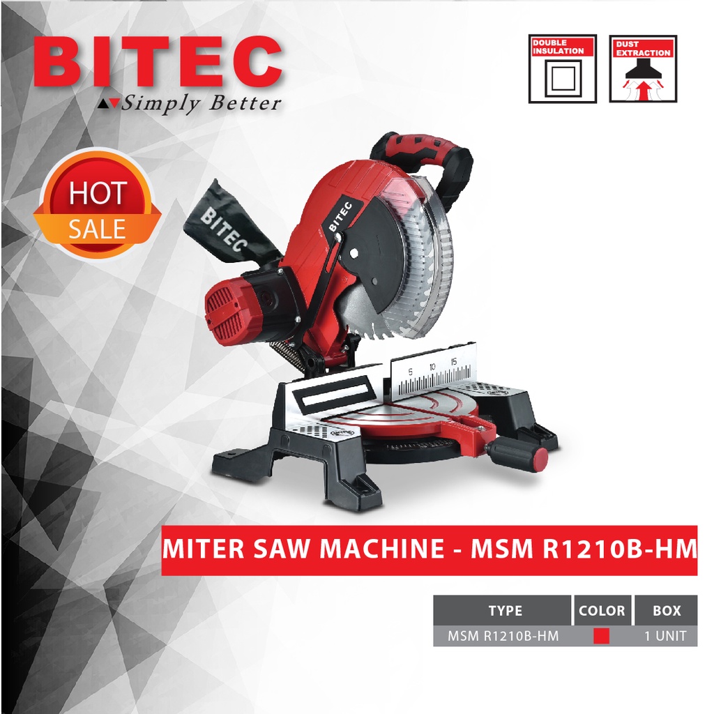 BITEC - MESIN POTONG ALUMINIUM MITER SAW MACHINE EXPERT 1200W 10 INCH - MSMR 1210 BHM - GARANSI RESMI 1 TAHUN