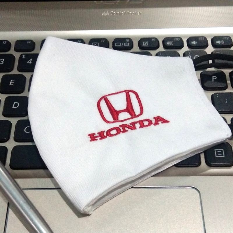 Masker HONDA 3 Lapis Logo Bordir